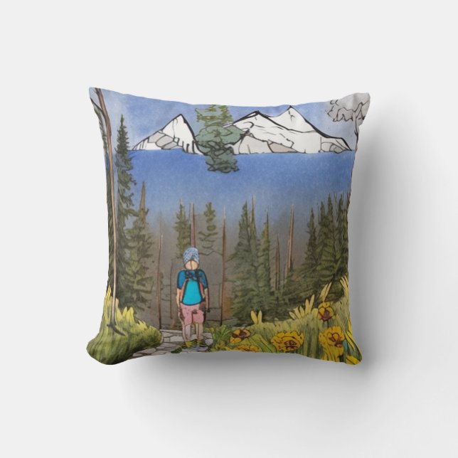 Take a Hike Throw Pillow (Front)