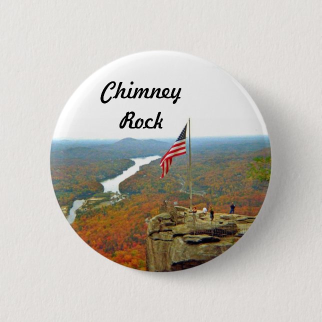 Take A Hike Up To Chimney Rock Button (Front)
