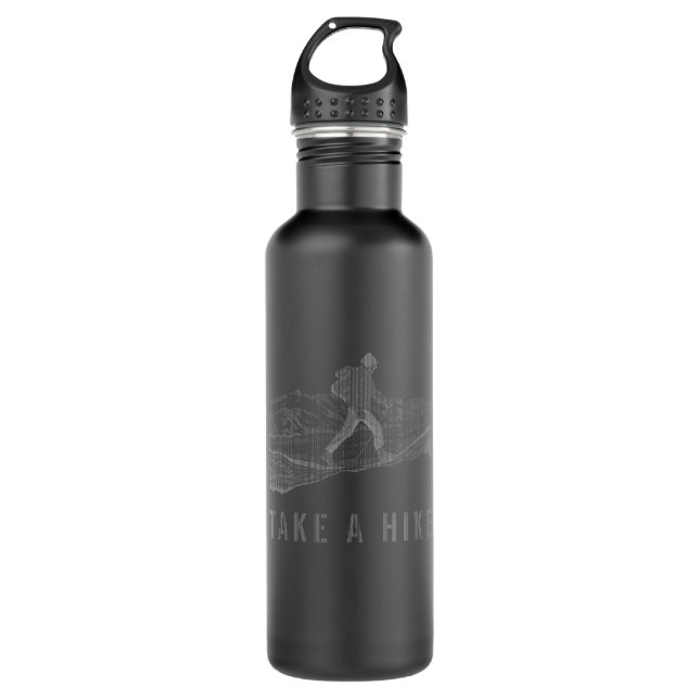 Take a Hike White Stainless Steel Water Bottle (Front)