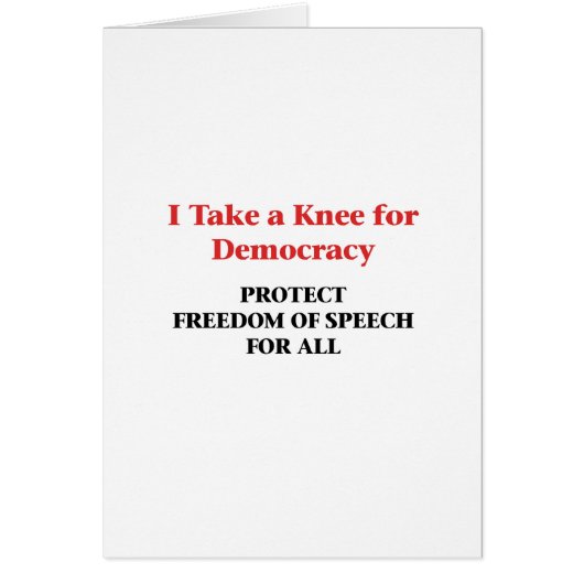 Take a Knee for Democracy -- Freedom of Speech Cards (Front)