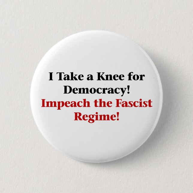 Take a Knee for Democracy Pinback Button (Front)