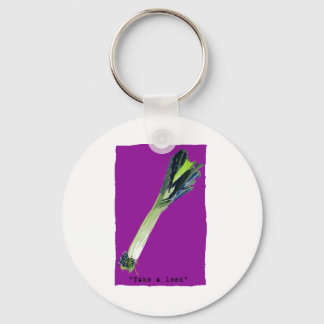 take a leek Fuchsia Keychain