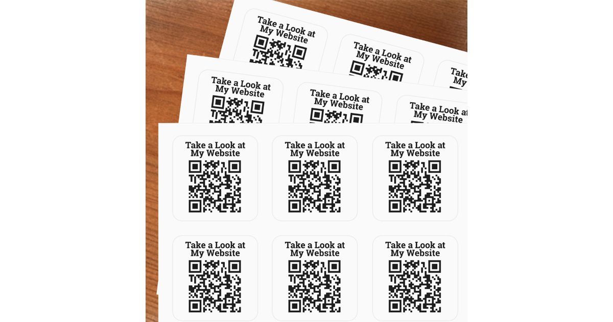 Take a Look at My Website Online QR Code Large Square Sticker | Zazzle