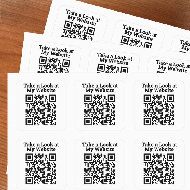 Take a Look at My Website Online QR Code Large Square Sticker (Creator Uploaded)