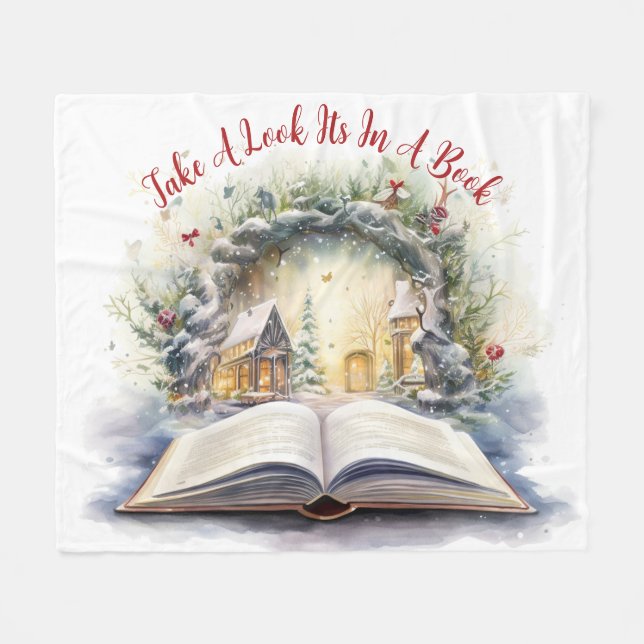 Take A Look It's In A Book Fleece Blanket (Front (Horizontal))