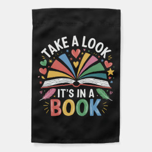 Take a Look It's in a Book garden flag