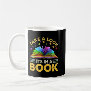 Take A Look It's In A Book Reading Retro Rainbow V Coffee Mug