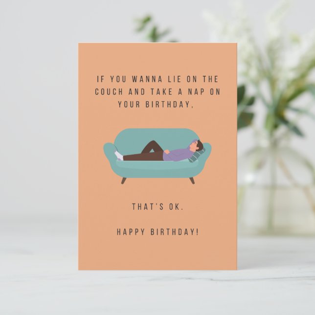 Take a Nap Birthday Card (Standing Front)