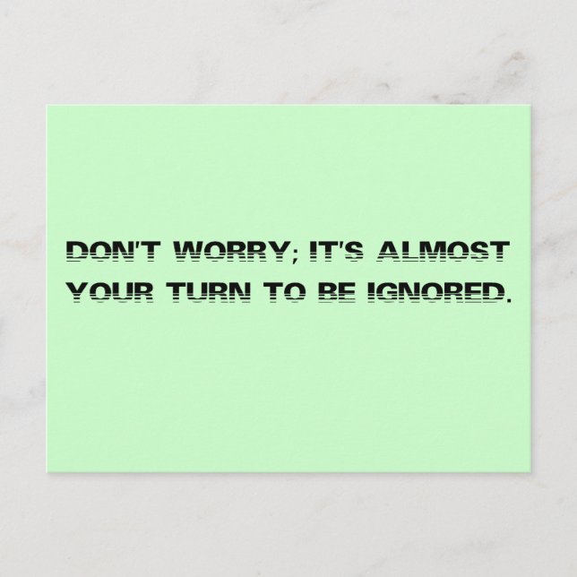 Take a number for personalized customer service postcard (Front)