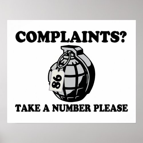 Take A Number Hand Grenade Poster