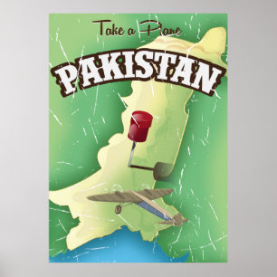 Take a plane Pakistan travel poster