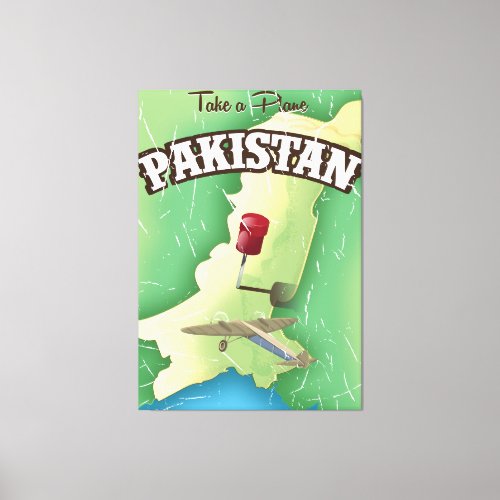 Take a plane Pakistan travel poster Canvas Print