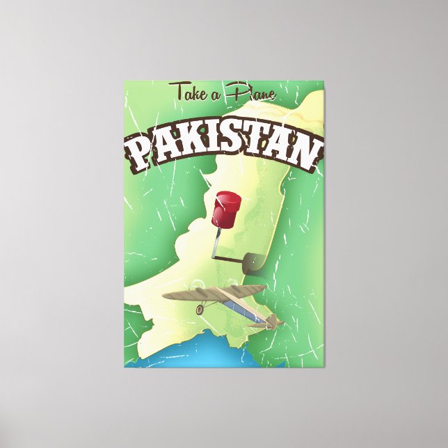 Take a plane Pakistan travel poster Canvas Print (Front)