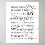 Take A Ring Bridal Shower Game Sign at Zazzle