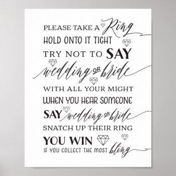 Take A Ring Bridal Shower Game Sign by joyonpaper at Zazzle