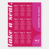 Take a Seat Pink Magenta Retro Style Seating Chart Foam Board (Front)