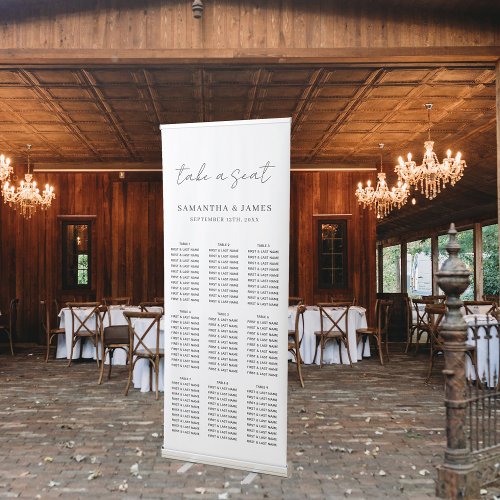Take a Seat Stylish Wedding Seating Chart Retractable Banner