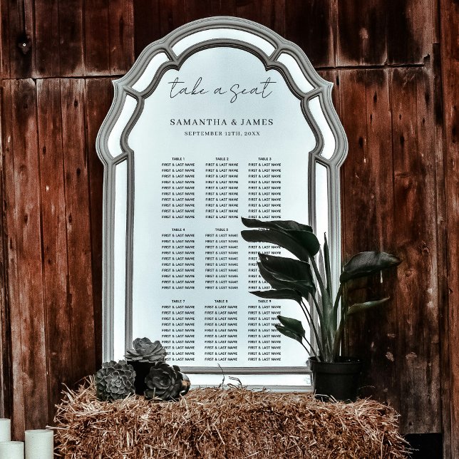 Take a Seat Stylish Wedding Seating Chart Window Cling (Take a Seat Stylish Wedding Seating Chart Window Cling)