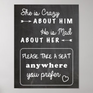 Take a seat wedding sign chalkboard