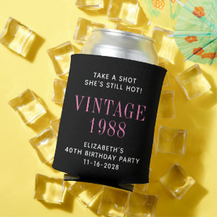 Take a Shot 40th Birthday Party Favor Can Cooler