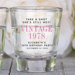 Take a Shot 50th Birthday Party Favor Glass