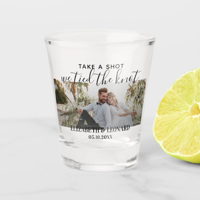 take a shot custom photo shot glass favor (Front)
