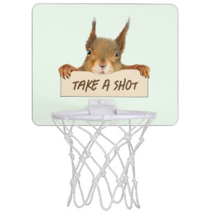 Take A Shot Funny Squirrel Face Customizable Mini Basketball Hoop