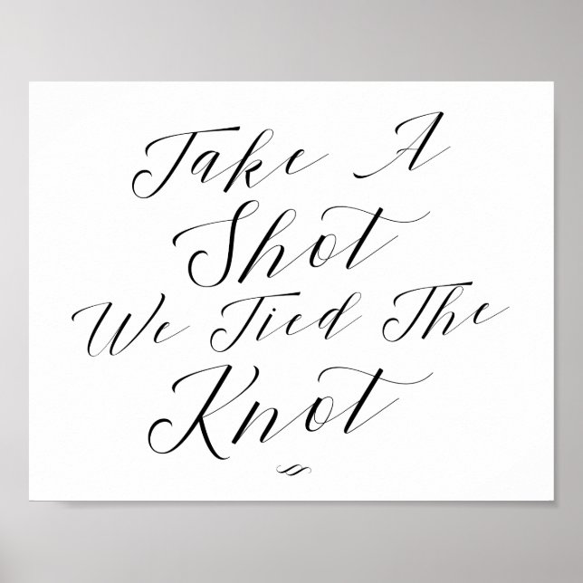 Take A Shot Script Reception Party Bar Sign (Front)