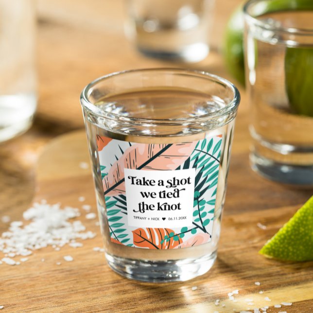 Take a Shot Tropical Beach Wedding Favor Glass (Take a Shot Tropical Beach Wedding Favor Shot Glass)