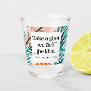 Take a Shot Tropical Beach Wedding Favor Shot Glass