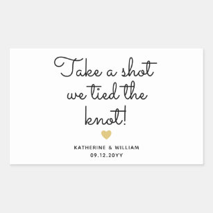 #306e 35 "We tied the knot now..."  Kraft Ribbed Wedding Favours Stickers 