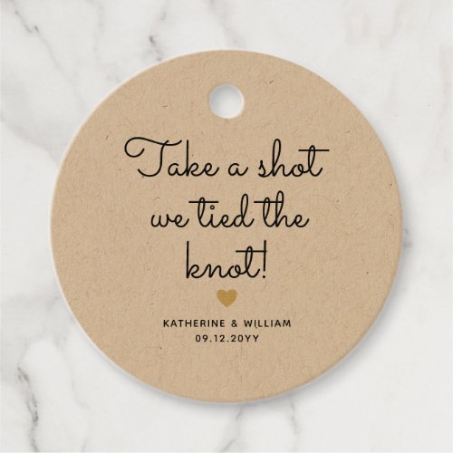 Take a shot we tied the knot mini liquor bottle favor tags