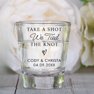 Take A Shot We Tied The Knot Personalized Wedding Glass