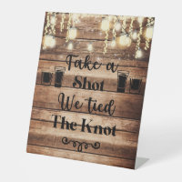 Take a Shot We Tied the Knot Rustic Wedding