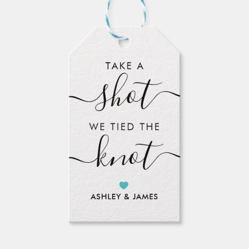 Take a Shot We Tied the Knot Wedding Alcohol Gift Tags
