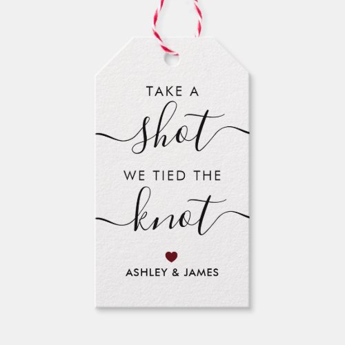 Take a Shot We Tied the Knot Wedding Alcohol  Gift Tags