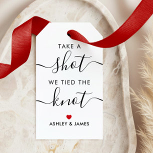 Take a Shot We Tied the Knot Wedding Alcohol Gift Tags