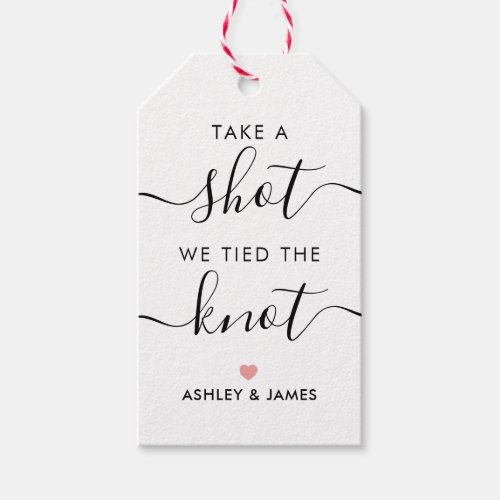 Take a Shot We Tied the Knot Wedding Alcohol Gift Tags