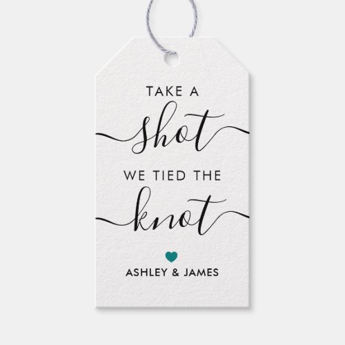 Take a Shot We Tied the Knot Wedding Alcohol Gift Tags