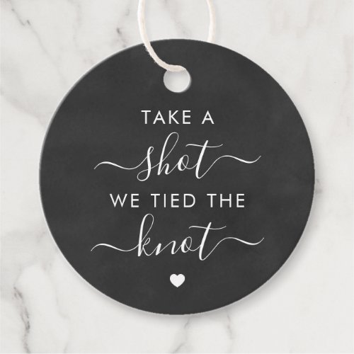 Take a Shot We Tied the Knot Wedding Chalkboard Favor Tags