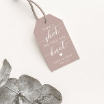 Take a Shot, We Tied the Knot Wedding Favor Gift Tags<br><div class="desc">Get the party started with these cute favor tags designed to attach to shot glasses or mini liquor bottles. Design features "take a shot, we tied the knot" in white classic serif and calligraphy script lettering on a dusty pink taupe background with a small heart. Personalize with your names and...</div>