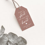 Take a Shot, We Tied the Knot Wedding Favor Gift Tags<br><div class="desc">Get the party started with these cute favor tags designed to attach to shot glasses or mini liquor bottles. Design features "take a shot, we tied the knot" in white classic serif and calligraphy script lettering on an earth tone terracotta background with a small heart. Personalize with your names and...</div>