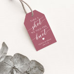 Take a Shot, We Tied the Knot Wedding Favor Gift Tags<br><div class="desc">Get the party started with these cute favor tags designed to attach to shot glasses or mini liquor bottles. Design features "take a shot, we tied the knot" in white classic serif and calligraphy script lettering on a dusty mauve pink background with a small heart. Personalize with your names and...</div>