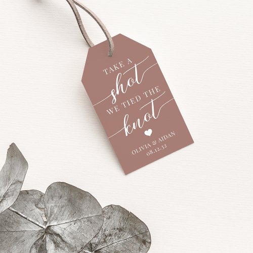 Take a Shot We Tied the Knot Wedding Favor Gift Tags