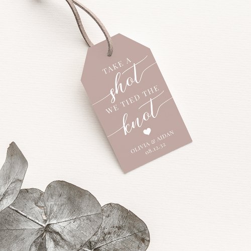 Take a Shot We Tied the Knot Wedding Favor Gift Tags