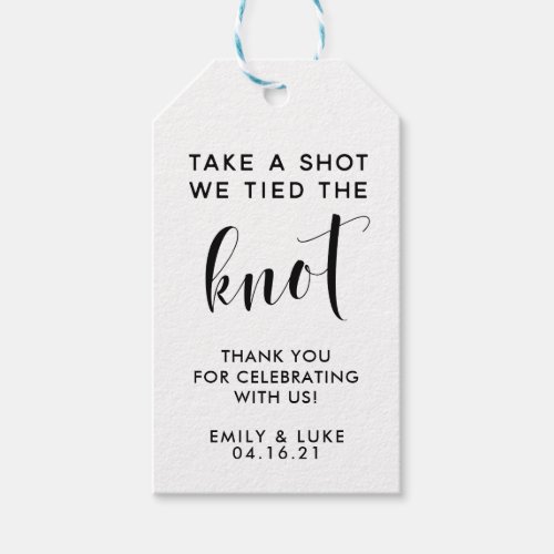 Take a Shot we Tied the Knot Wedding Favor Gift Tags
