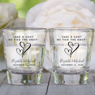 Take A Shot We Tied The Knot Wedding Favor Glass