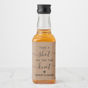 Take a Shot We Tied the Knot Wedding Favor Liquor Bottle Label