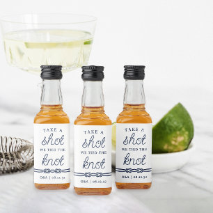 Take a Shot, We Tied the Knot Wedding Favor Liquor Bottle Label