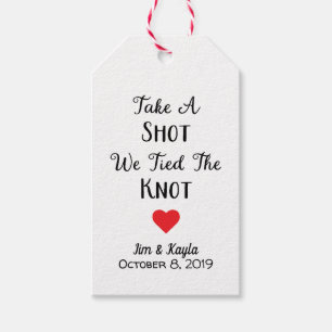 Take A Shot We Tied The Knot Wedding Favor Tag